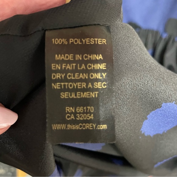 Corey Lynn Calter Black Navy Polka Dot Sleeveless Pocket Dress Lace Trim, Sz 10 - Picture 10 of 10